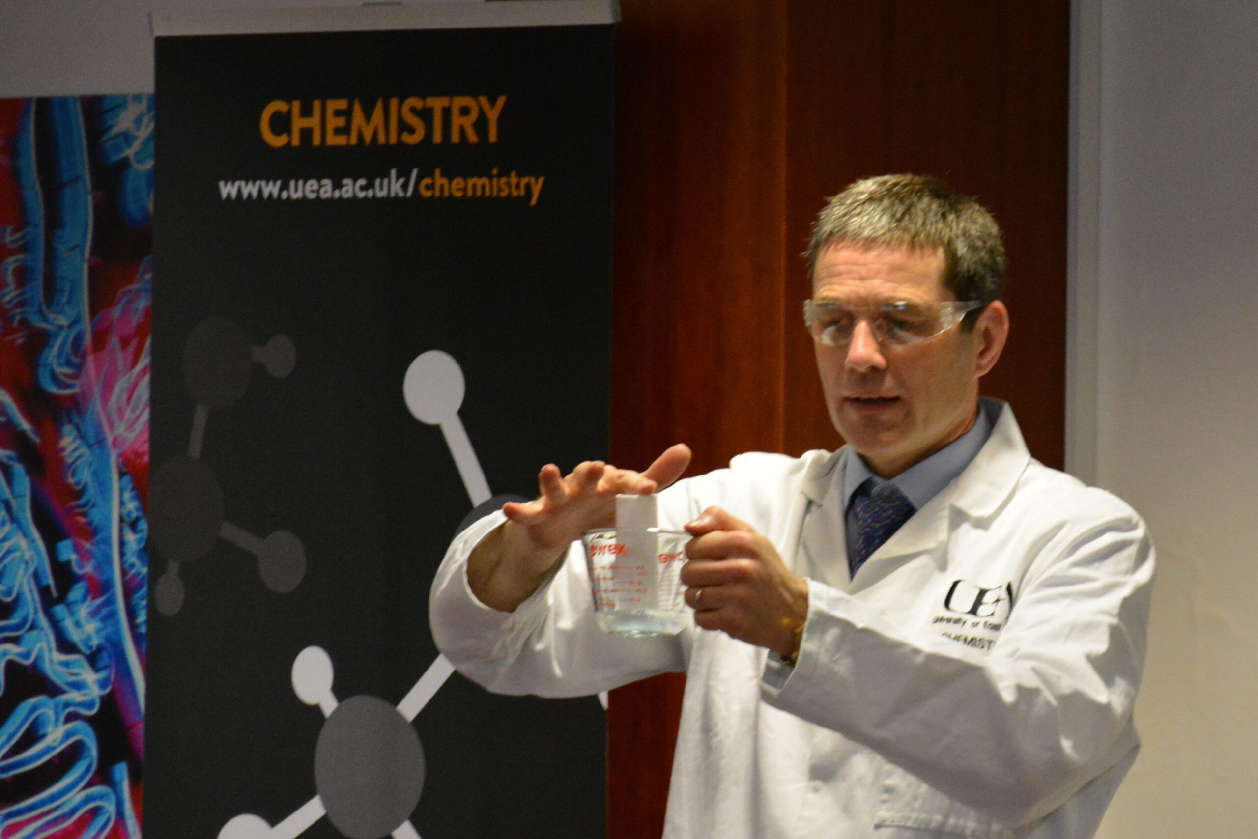 A chemistry demonstration in action